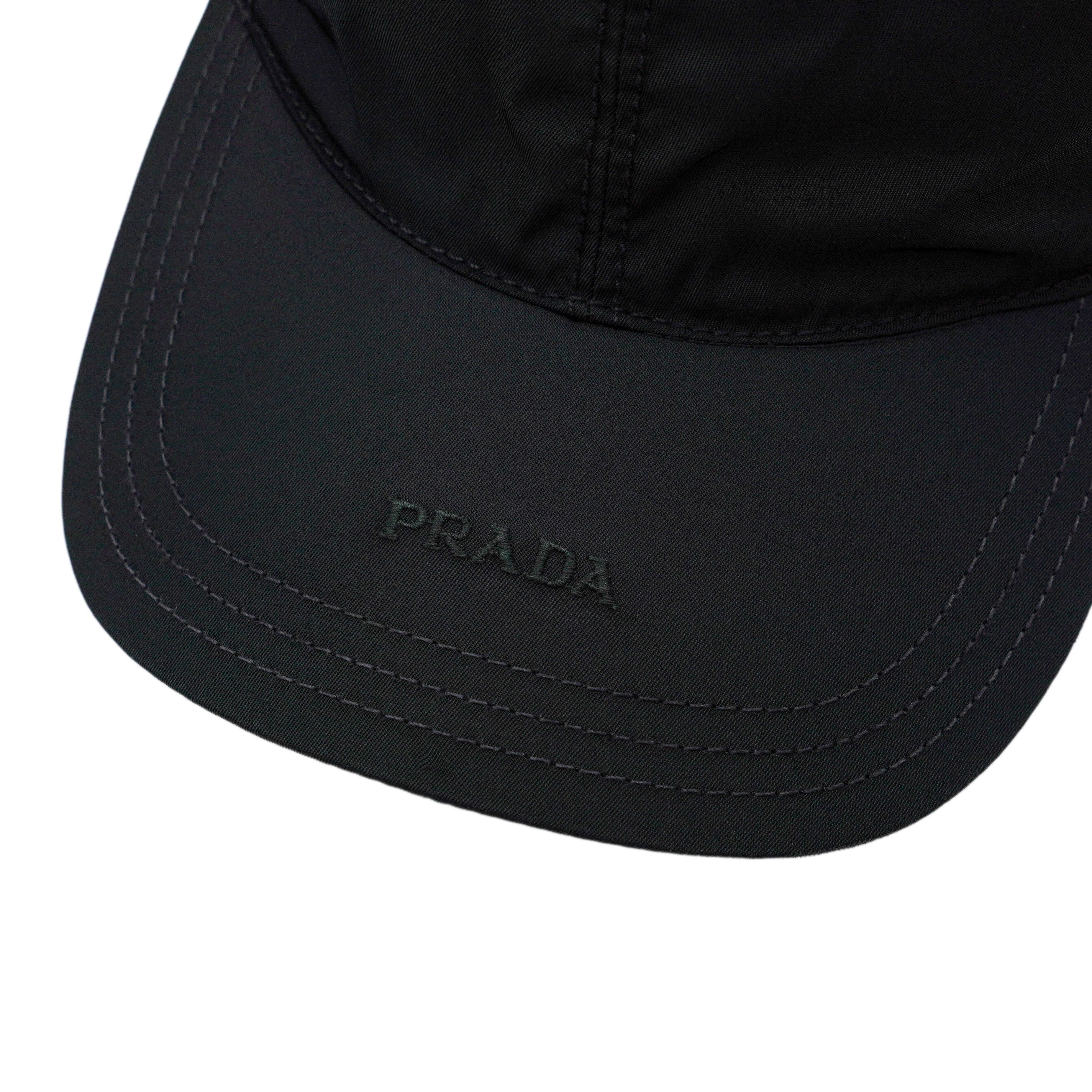 Prada Vintage Prada Black Nylon Embroidered Logo Baseball Cap Size ONE SIZE - 4 Thumbnail