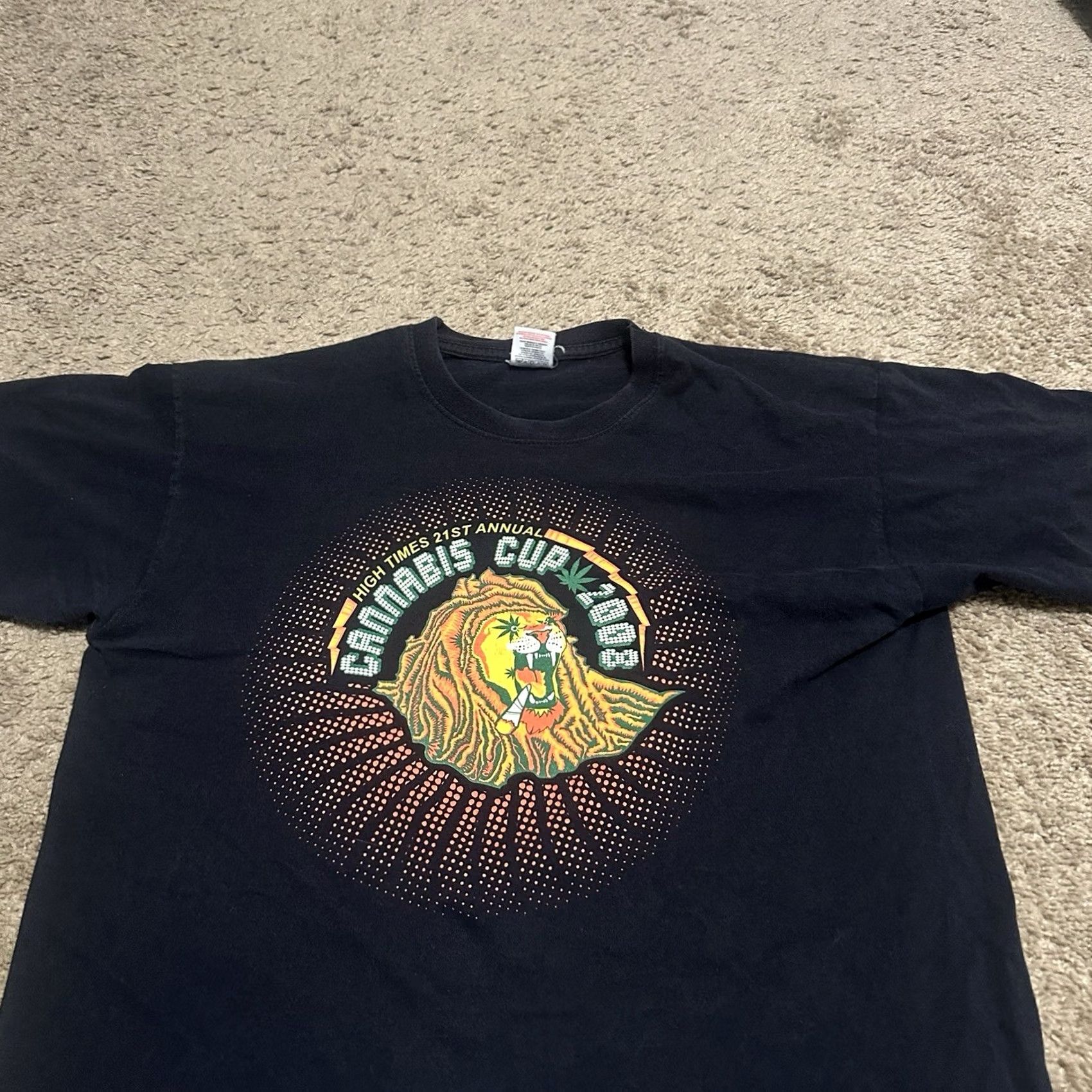 Fruit Of The Loom VINTAGE High Times Cannabis Cup Shirt Mens Medium Rastafari Graphic Print Y2K Black Fruit of the Loom Hippie Size US M / EU 48-50 / 2 - 2 Thumbnail