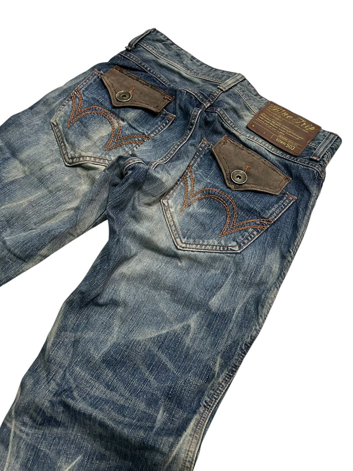 Edwin × If Six Was Nine × Kapital Rare Edwin Blue Trip Mud Wash Denim Jeans☠️☠️ Size US 31 - 6 Thumbnail