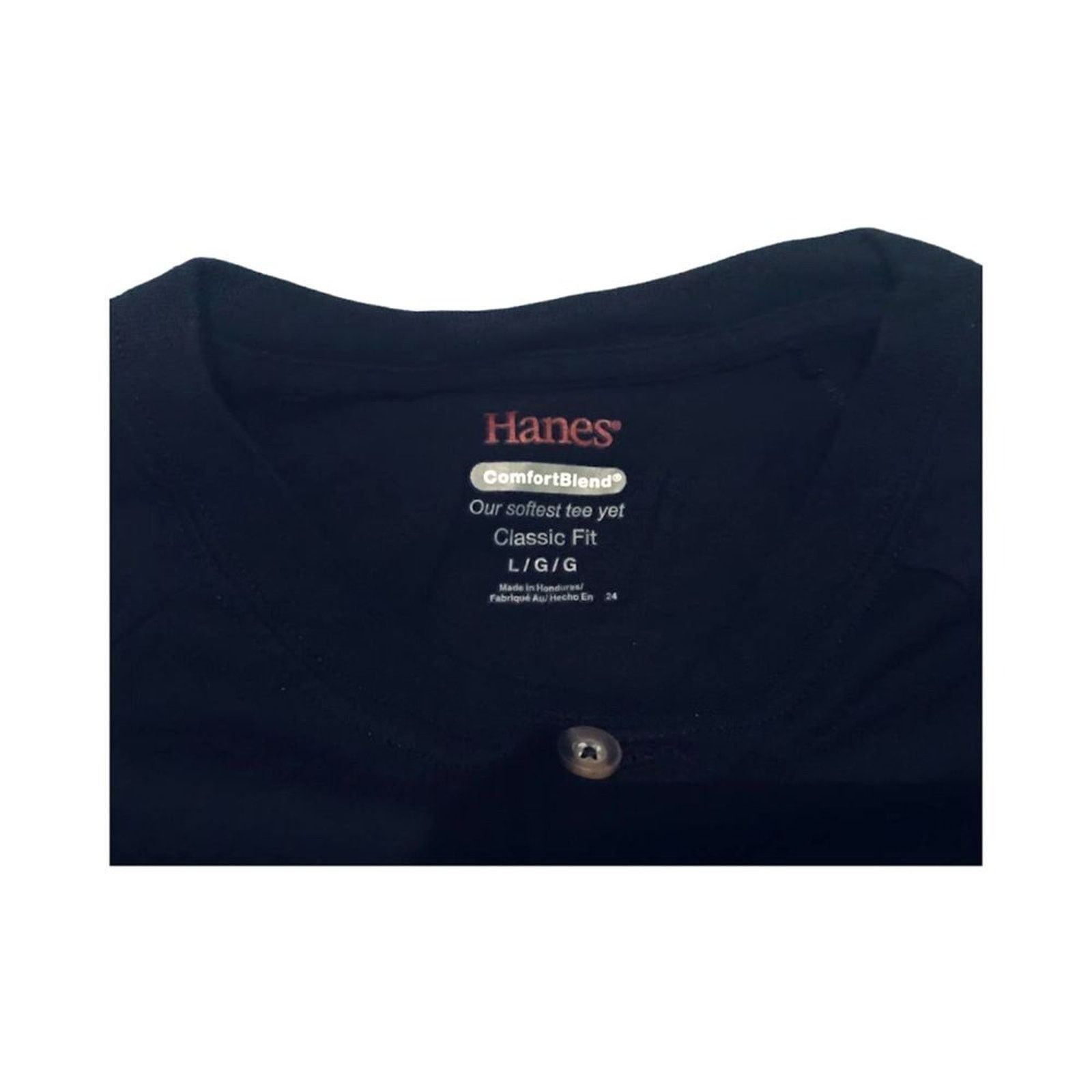 Hanes NWOT Hanes Men`s Casual T-shirt Black Classic Fit L Cotton Size US L / EU 52-54 / 3 - 5 Thumbnail