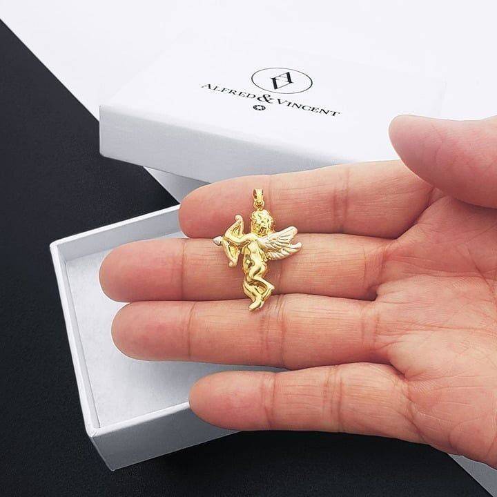 Other Cupid Angel of Love Bow Arrow Charm Pendant in Real 14k Gold Size ONE SIZE - 4 Thumbnail