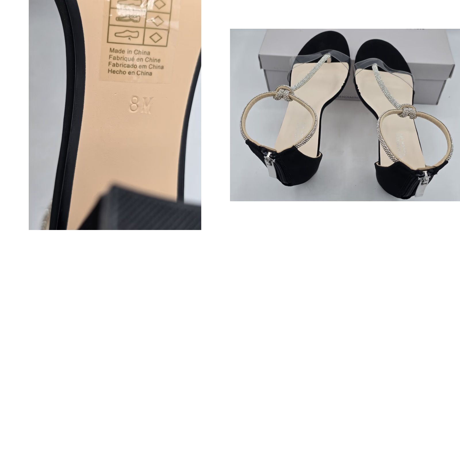 Vintage Touch Ups Sienna Heeled Sandal - Black & Rhinestone- Sz 8 M - 4724M Womens Sandal Size US 8 / IT 38 - 9 Thumbnail