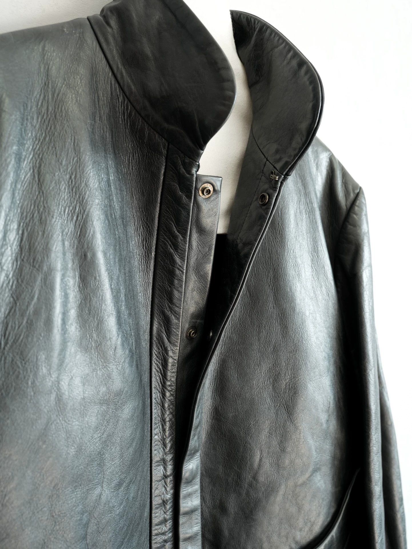 Yohji Yamamoto Yohji Yamamoto 00AW Snap Button Leather Jacket 2 Size US M / EU 48-50 / 2 - 8 Thumbnail