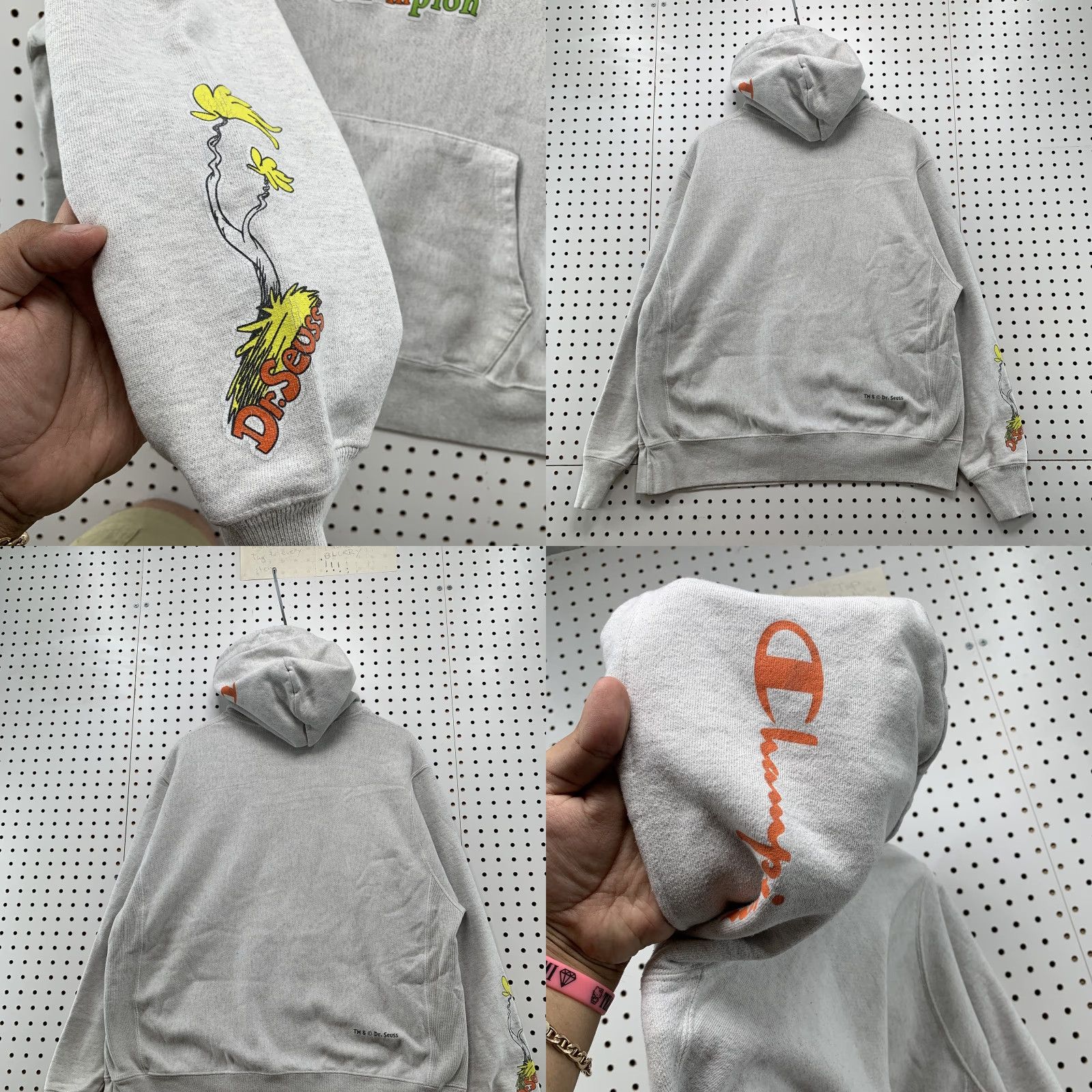 Champion Green Eggs Champion Hoodie Sweatshirt Mens Large Hooded Dr. Sesus Reverse Weave Size US L / EU 52-54 / 3 - 8 Thumbnail