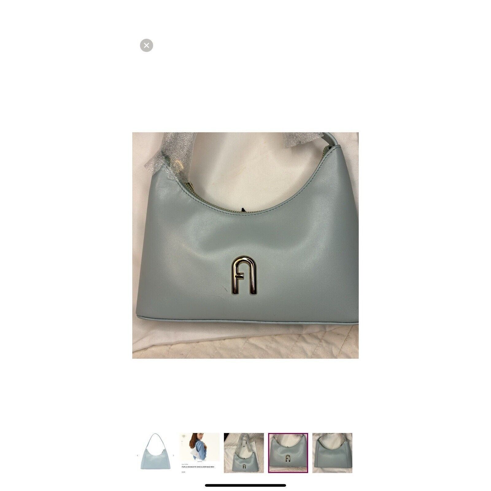 Furla Furla Handbag Diamonte Celestial Blue Purse Satchel Size ONE SIZE - 2 Thumbnail