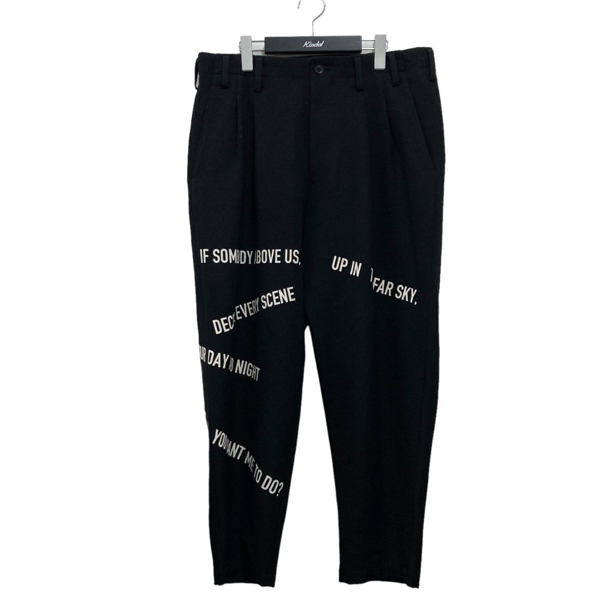 image of Yohji Yamamoto Pour Homme 2 Tuck Message Pants in Black, Men's (Size 34)