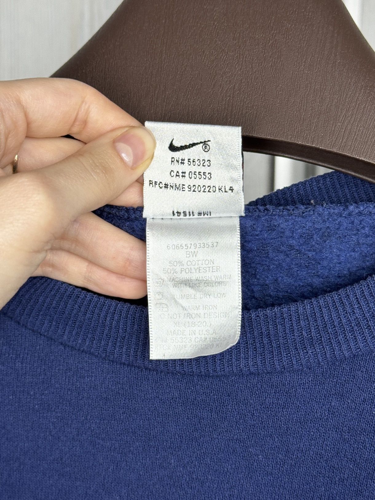 Nike Nike vintage 90s made in USA dark blue boys sweatshirt XL Size XL / US 12-14 / IT 48-50 - 9 Thumbnail