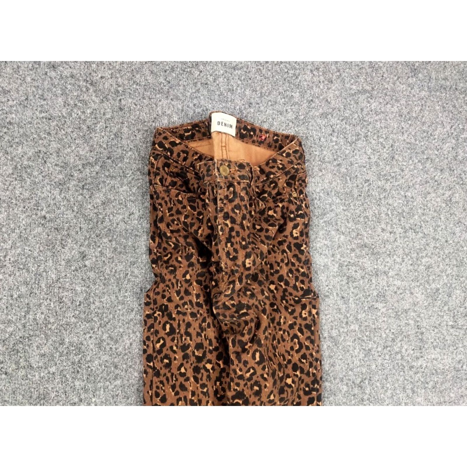 Vintage Sezane France Design Art Leopard brown Denim Ankle Jeans Size 27" / US 4 / IT 40 - 4 Thumbnail