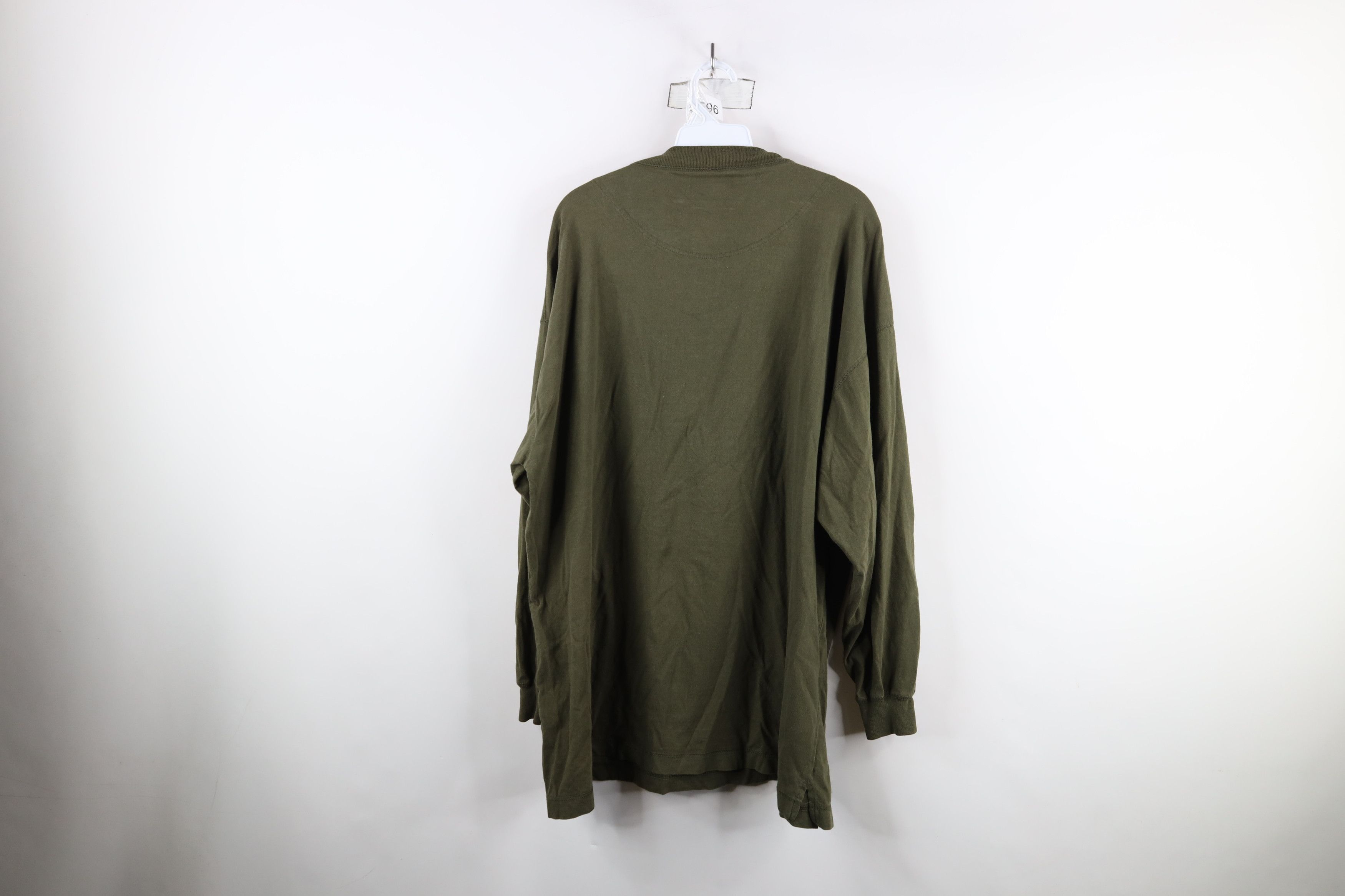 Vintage Vintage 90s Streetwear Long Sleeve Henley T-Shirt Olive Size US XL / EU 56 / 4 - 11 Thumbnail