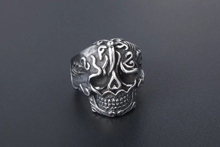 Jewelry Retro Skull Ring With Lucky Size ONE SIZE - 6 Thumbnail