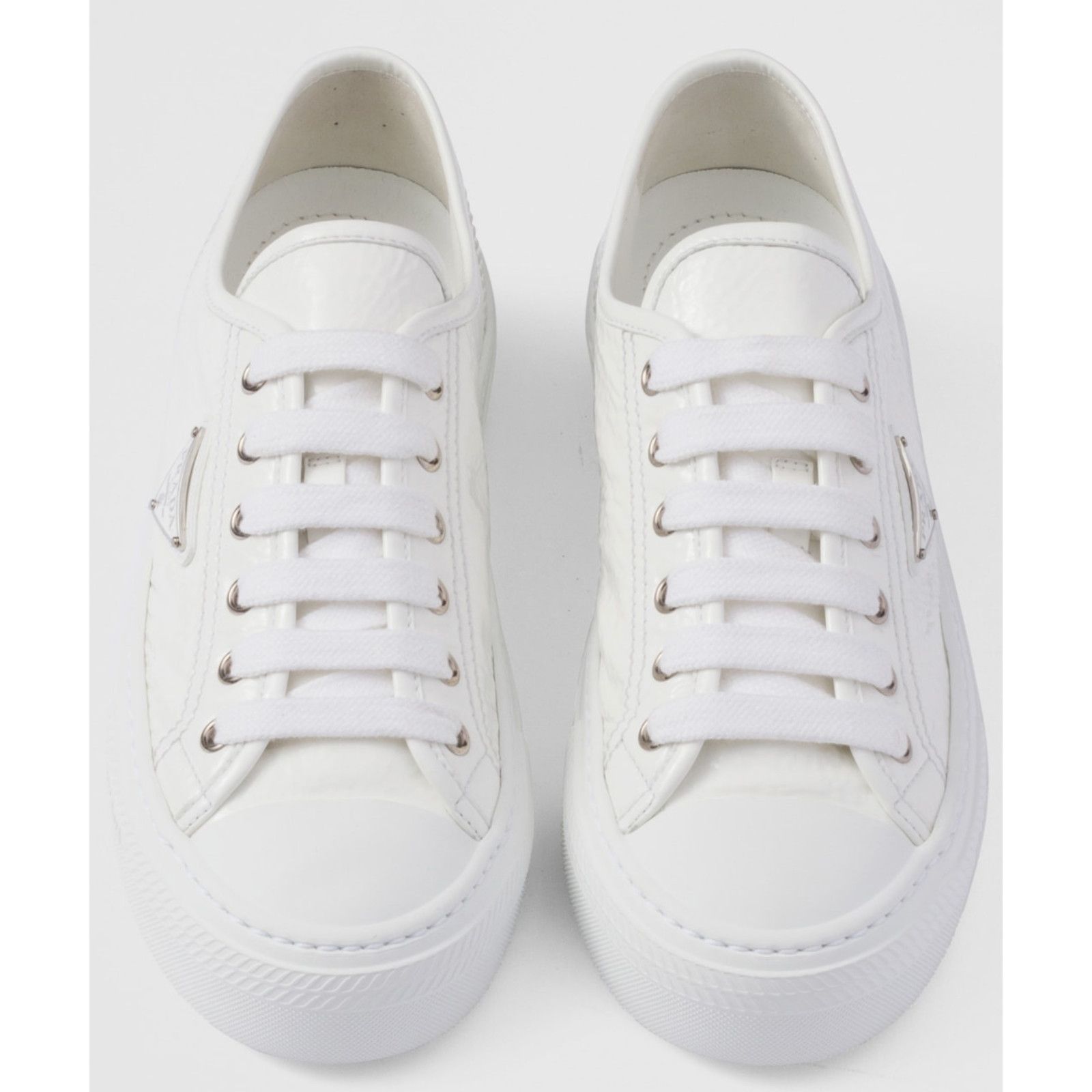 Prada Prada Smash Patent Logo Lace Up Flat Low Top Sneaker 40 Size US 10 / IT 40 - 9 Thumbnail
