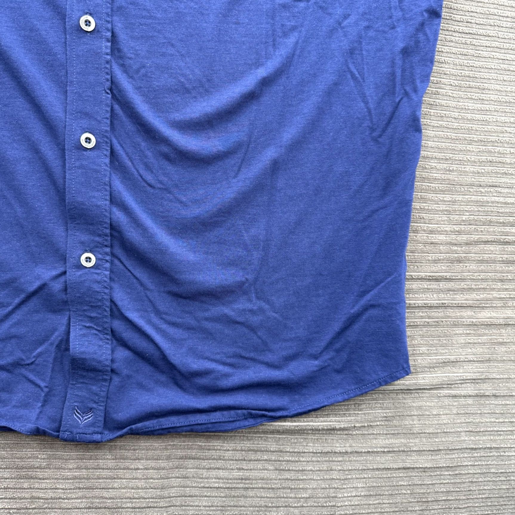 Vintage Buttercloth Shirt Mens 2XL Regular Blue Long Sleeve Button-Up Stretch Pockets Knit Cotton Rayon Spandex Confident Workwear Casual Size US XXL / EU 58 / 5 - 6 Thumbnail