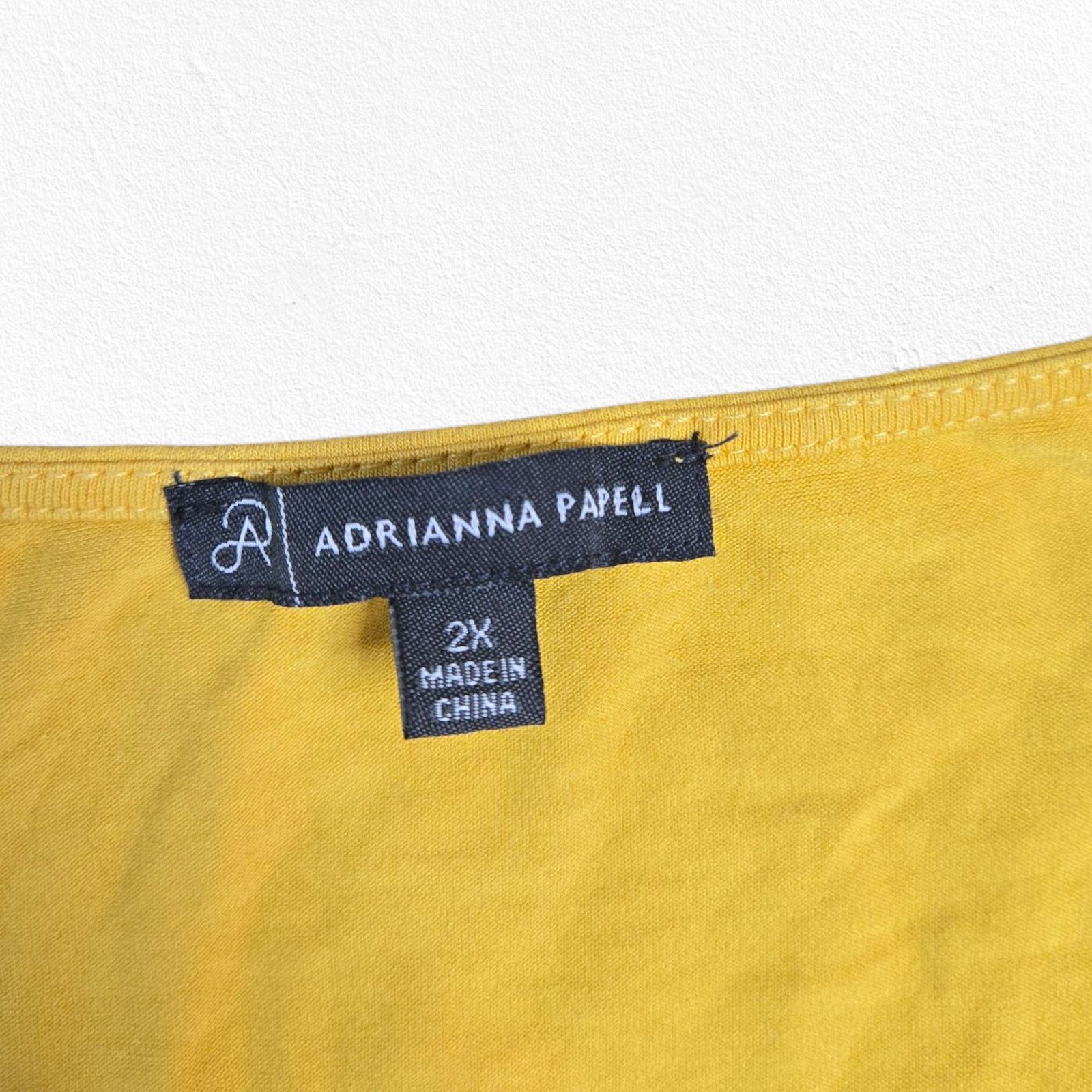 Adrianna Papell Adrianna Papell Yellow Sleeveless Boho Blouse Size 2X Size XXL / US 16-18 / IT 52-54 - 4 Thumbnail