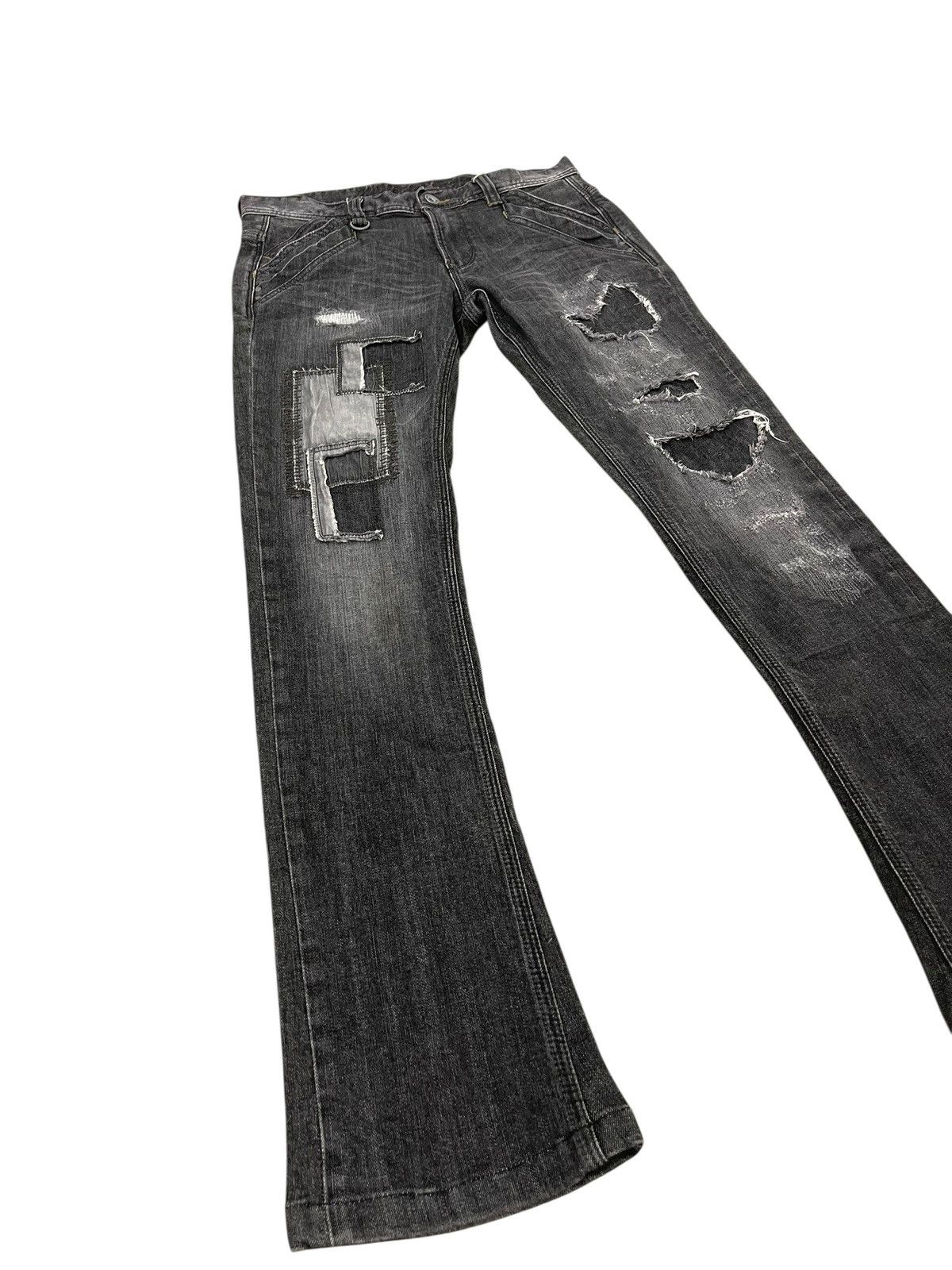 Japanese Brand Skinny Jeans Nicole Club Japan Patchwork Faded 2🟦5 Size US 30 / EU 46 - 2 Thumbnail