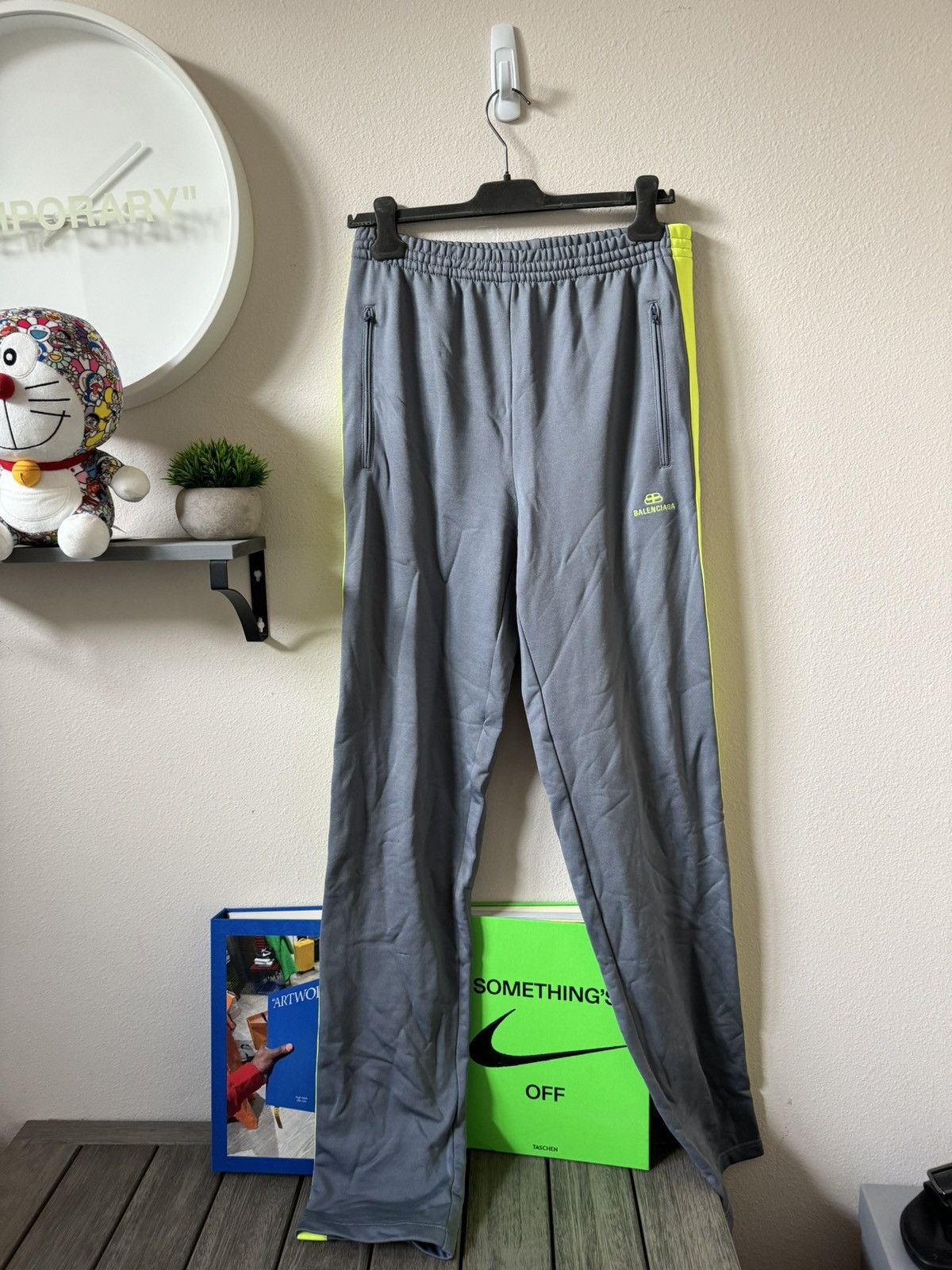 image of Balenciaga Bb Sporty Track Sweats Pants in Grey, Men's (Size 32)