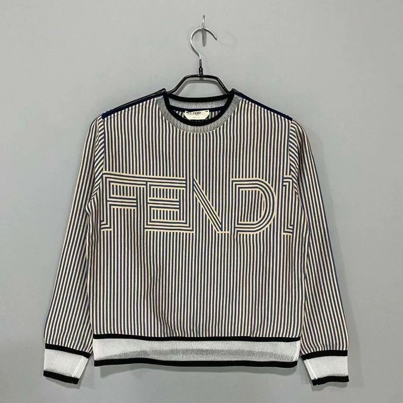 Fendi Fendi Striped Logo Sweatshirt Size US M / EU 48-50 / 2 - 2 Thumbnail