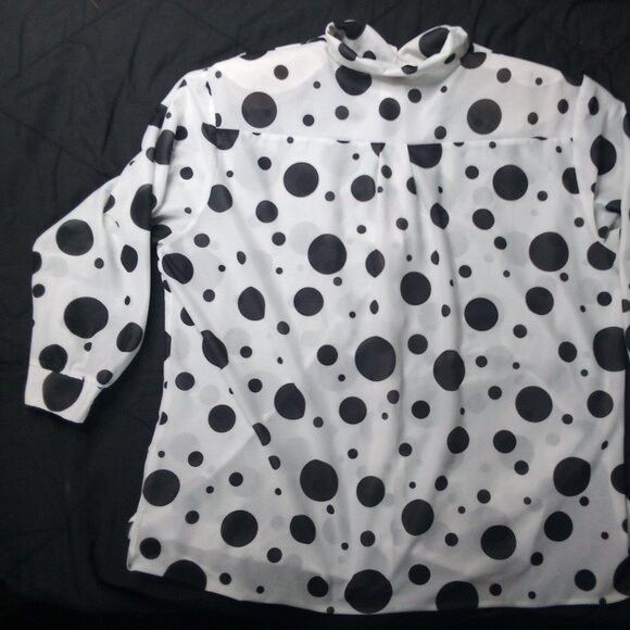 Vintage Vintage Black Polka Dots Polyester Disco Shirt Size XXL / US 16-18 / IT 52-54 - 5 Thumbnail