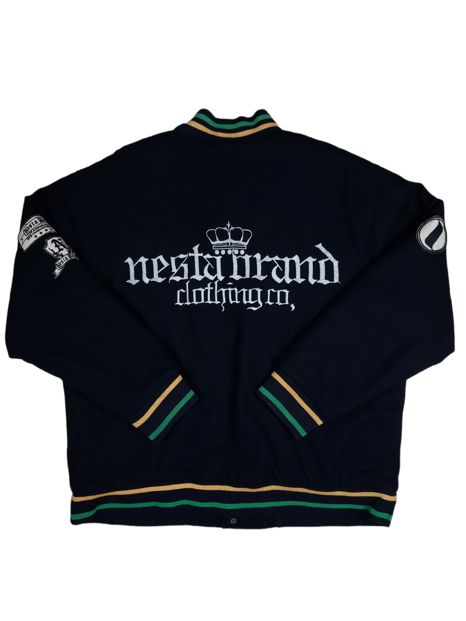 image of Varsity Jacket x Vintage Varsity Wool Jacket Nesta Brand Big Logo in Black, Men's (Size Large)