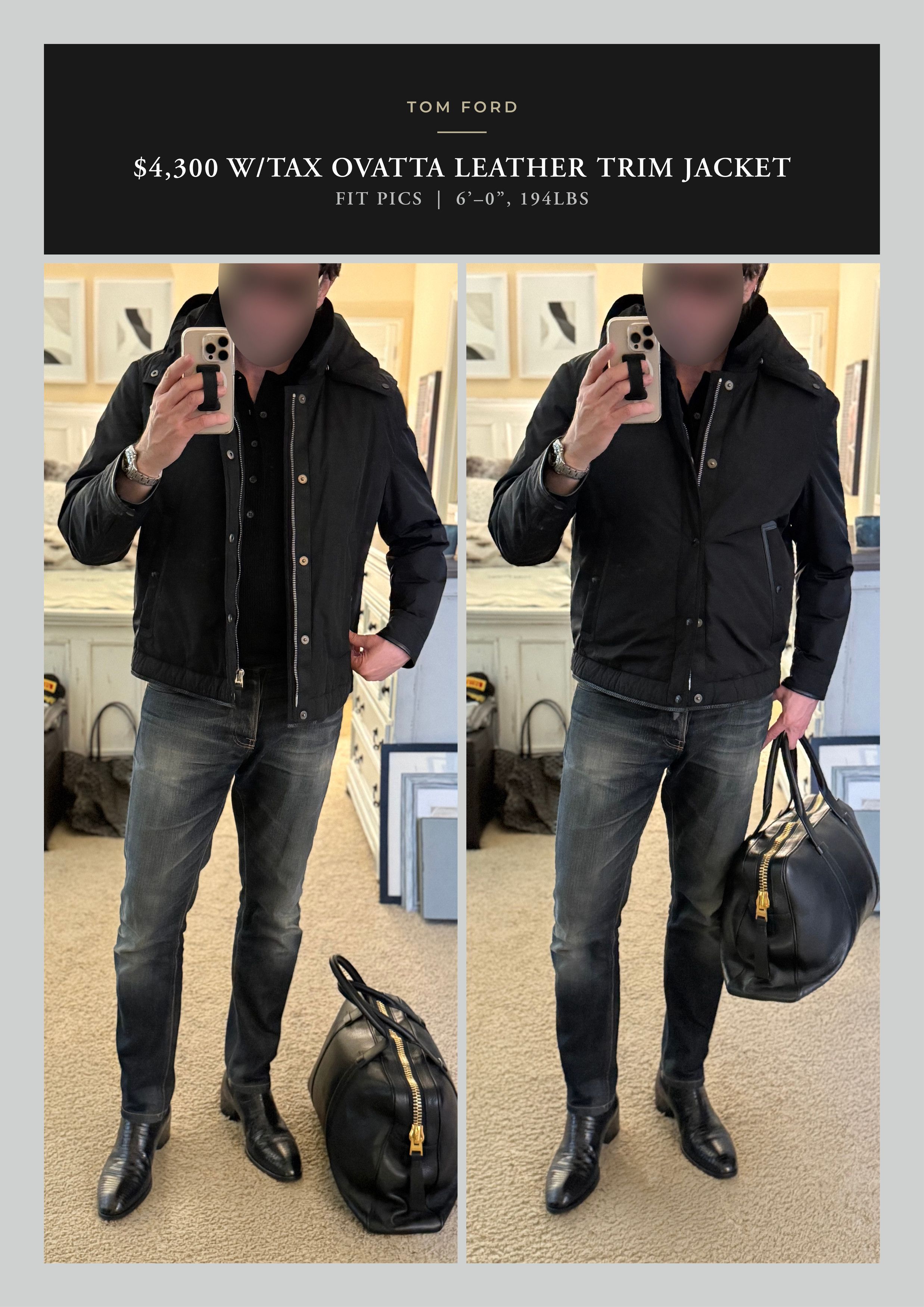 Tom Ford Fits 52, Best Dressed $4,300 w/tax Ovatta Leather Accents Size US XL / EU 56 / 4 - 2 Thumbnail
