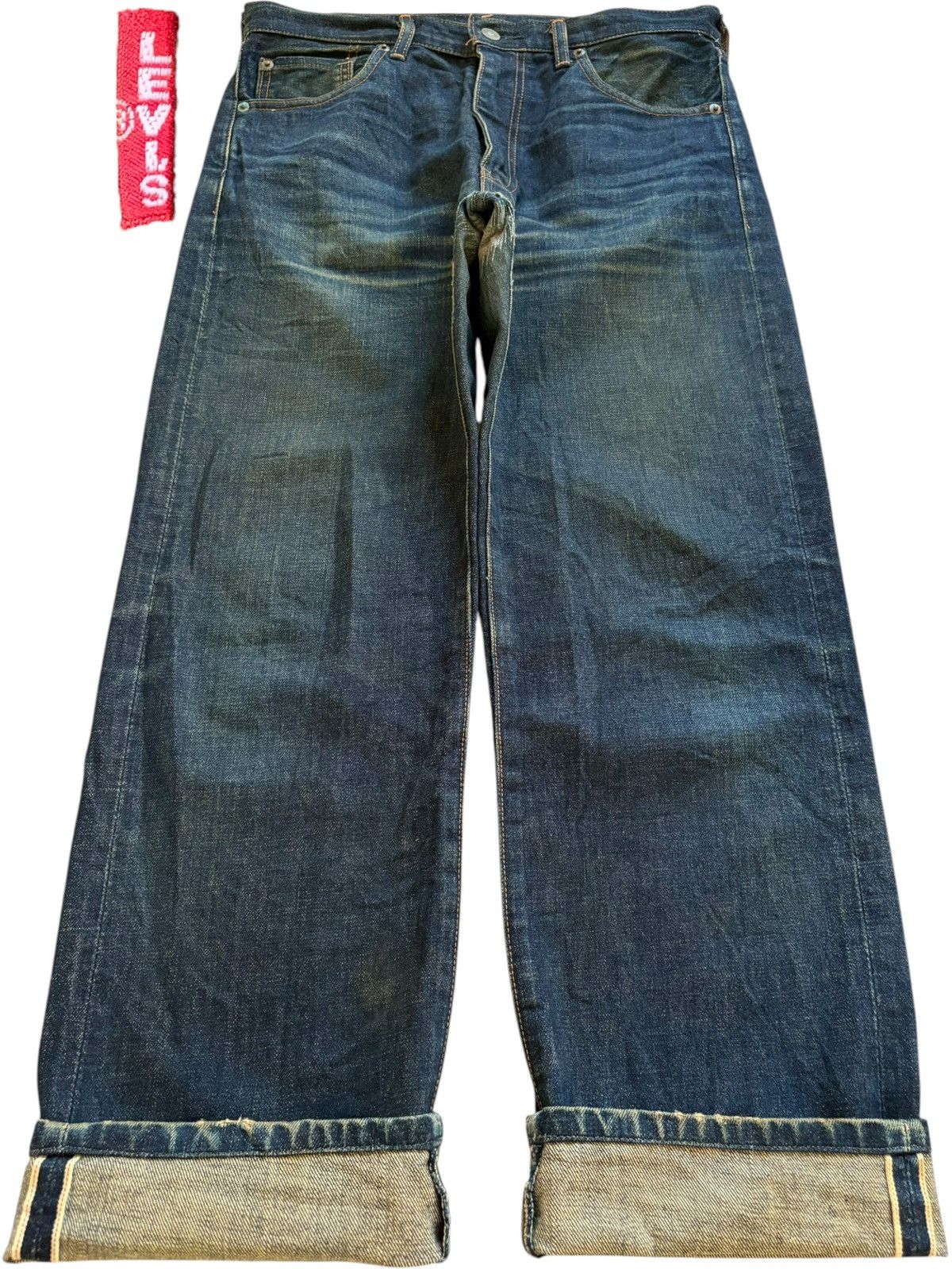 Levi's Vintage 80s Levis 502XX Big E Selvedge Mud Wash Loose Jeans Size US 31 - 1 Thumbnail