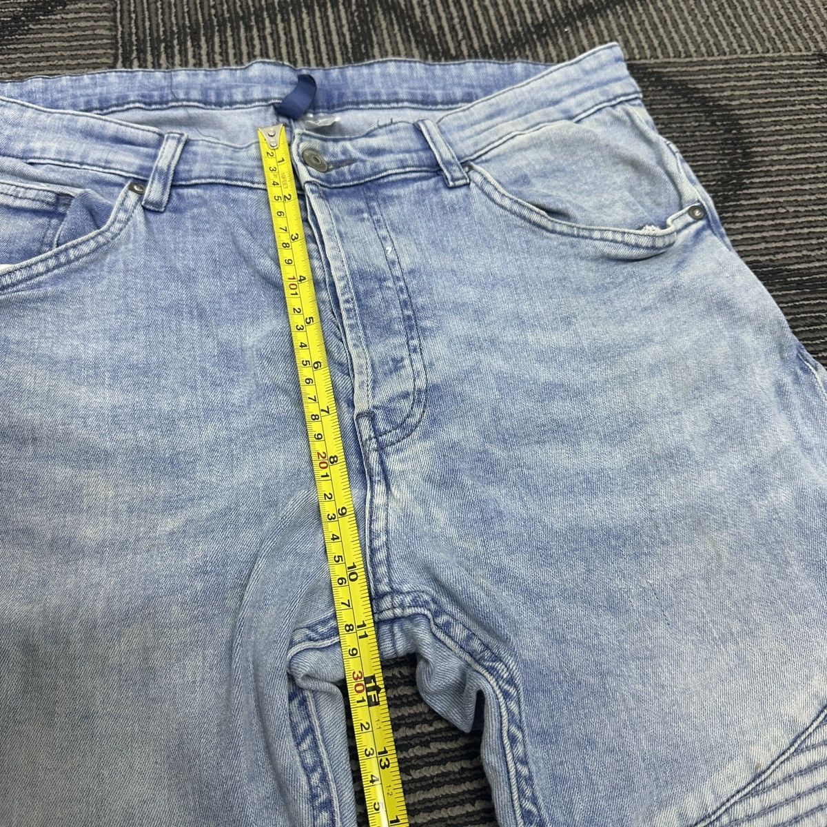 H&M Faded H&M Divided Skinny Biker Jeans Balmain Paris Style Size US 34 / EU 50 - 12 Thumbnail