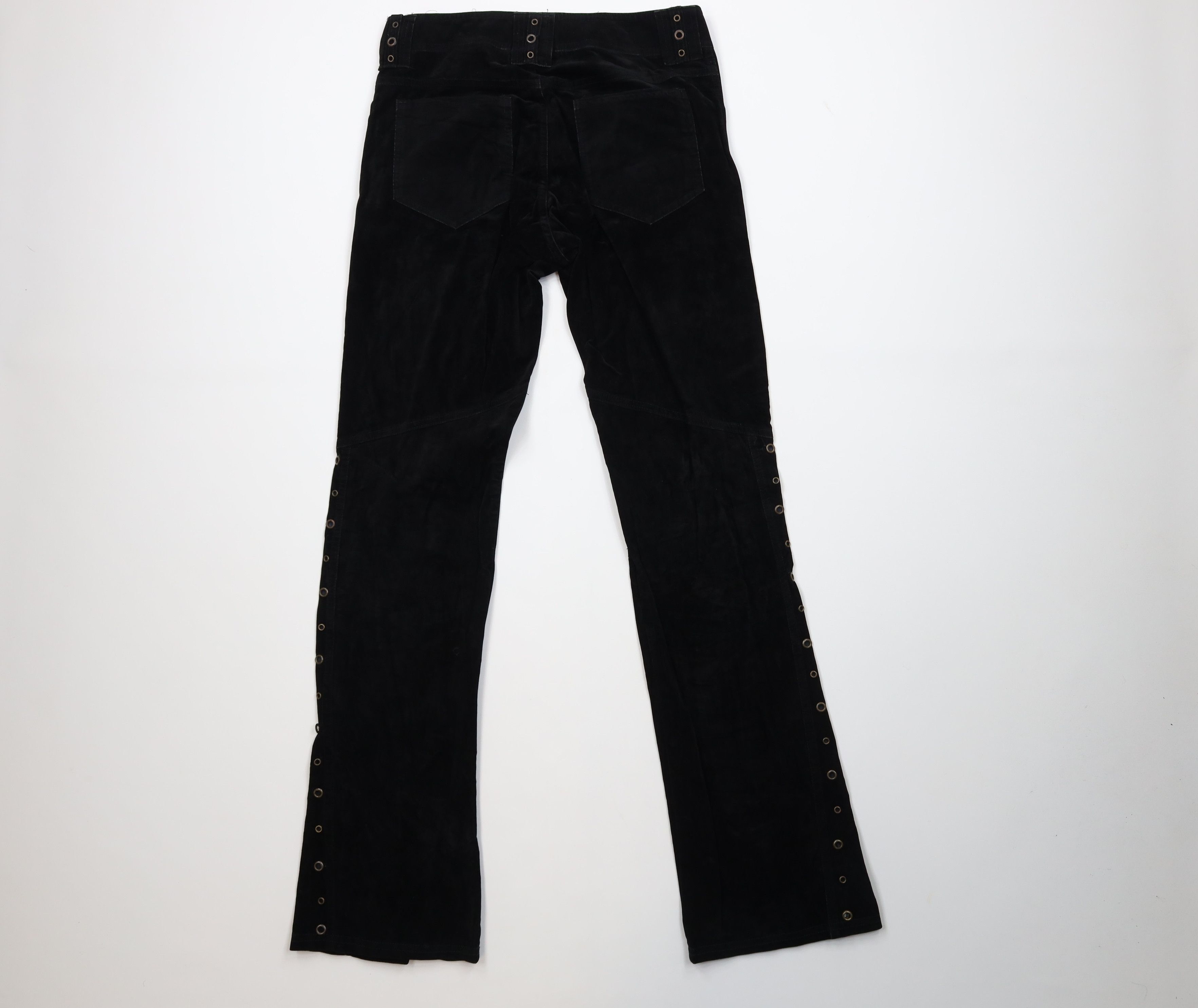 Lip Service Vintage 90s Lip Service Riveted Velvet Pants Black USA Size 32" / US 10 / IT 46 - 10 Thumbnail