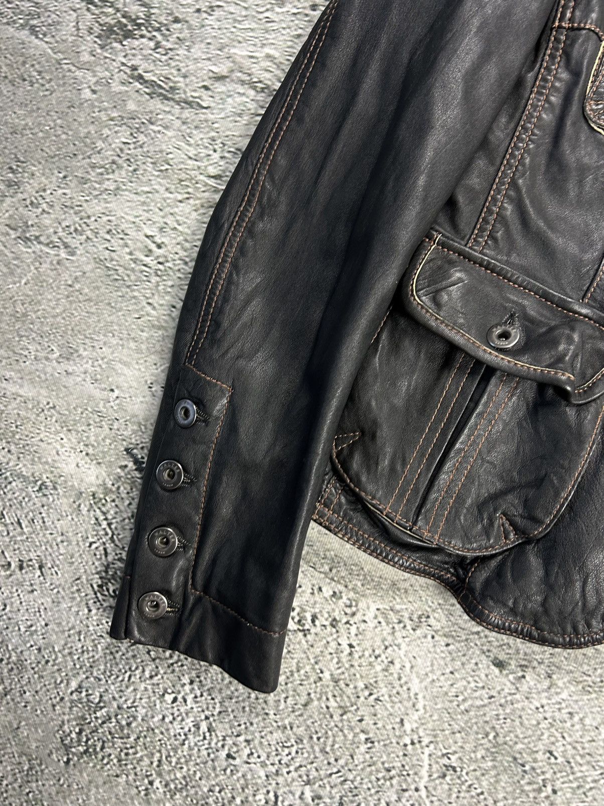 Designer × Vintage Vintage Leather Jacket Avant Garde Walter Leder Y2K Size S / US 4 / IT 40 - 5 Thumbnail