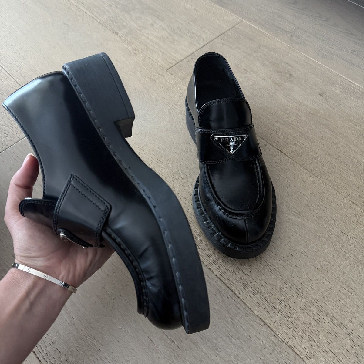 Prada Black Prada Loafers Size US 6 / IT 36 - 3 Thumbnail