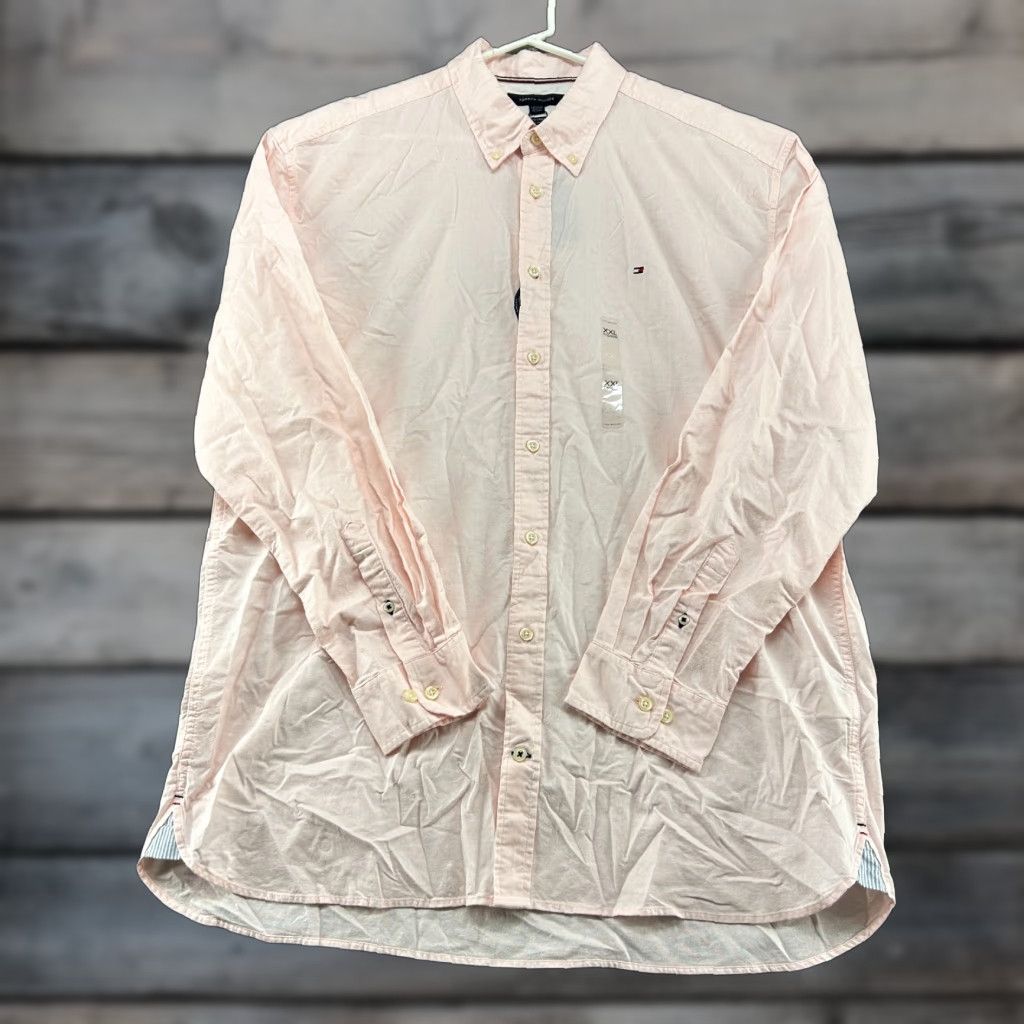 Tommy Hilfiger Tommy Hilfiger Shirt Mens 2XL Pink Button-Up Long Sleeve Solid Stretch Regular Size US XXL / EU 58 / 5 - 1 Thumbnail