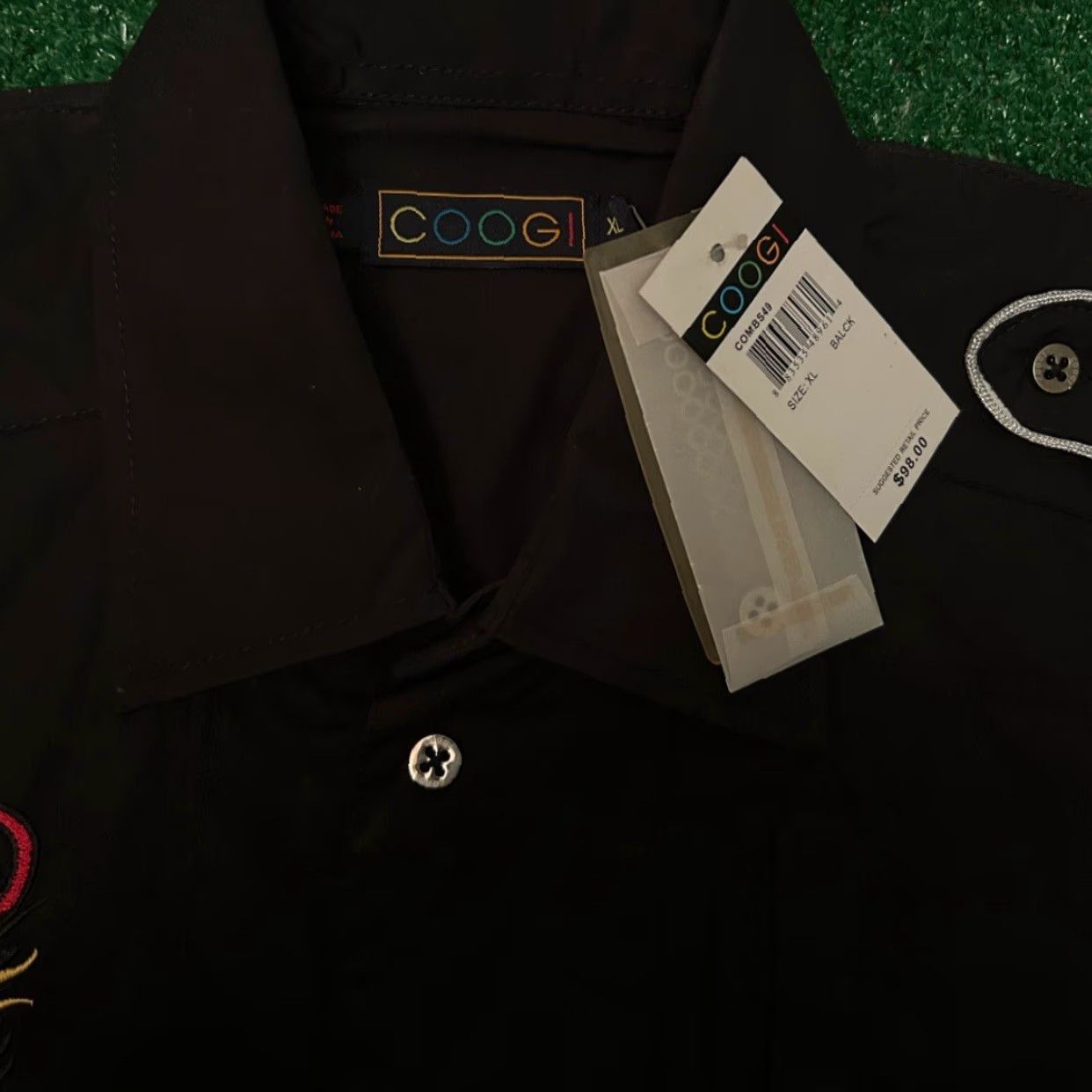 Coogi VINTAGE COOGI Logo Button-Up Shirt Mens XXL Black Grunge Hip Hop 90s Y2K NWT Size US XXL / EU 58 / 5 - 3 Thumbnail