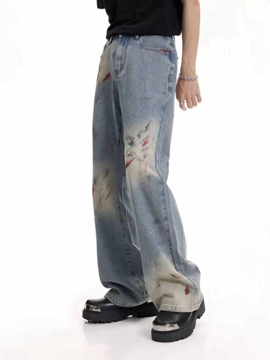 Japanese Brand Graffiti Jeans Mid Waist Peplum Micro Flares Size US 32 / EU 48 - 3 Thumbnail
