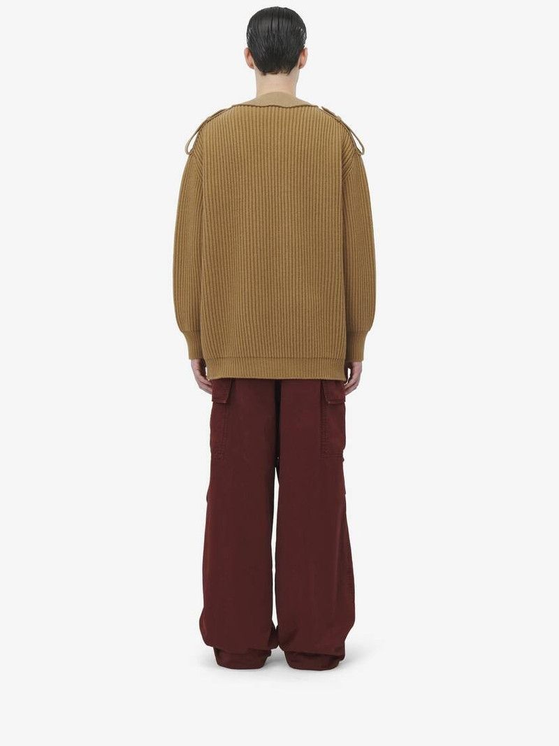 Alexander McQueen o1srvl11e0226 Oversized Utility Cardigan In Camel Size US XL / EU 56 / 4 - 5 Thumbnail