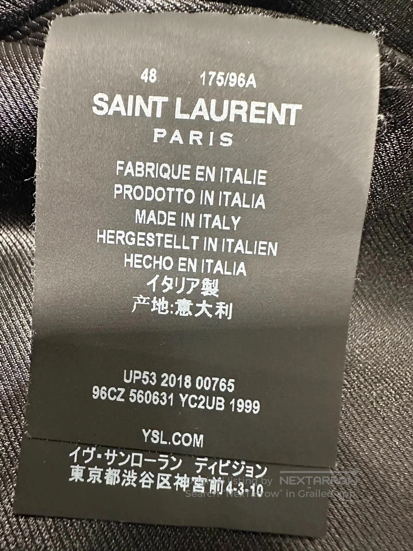Saint Laurent Paris Black Leather Jacket with Back Graphic - Size M. Size US M / EU 48-50 / 2 - 3 Thumbnail