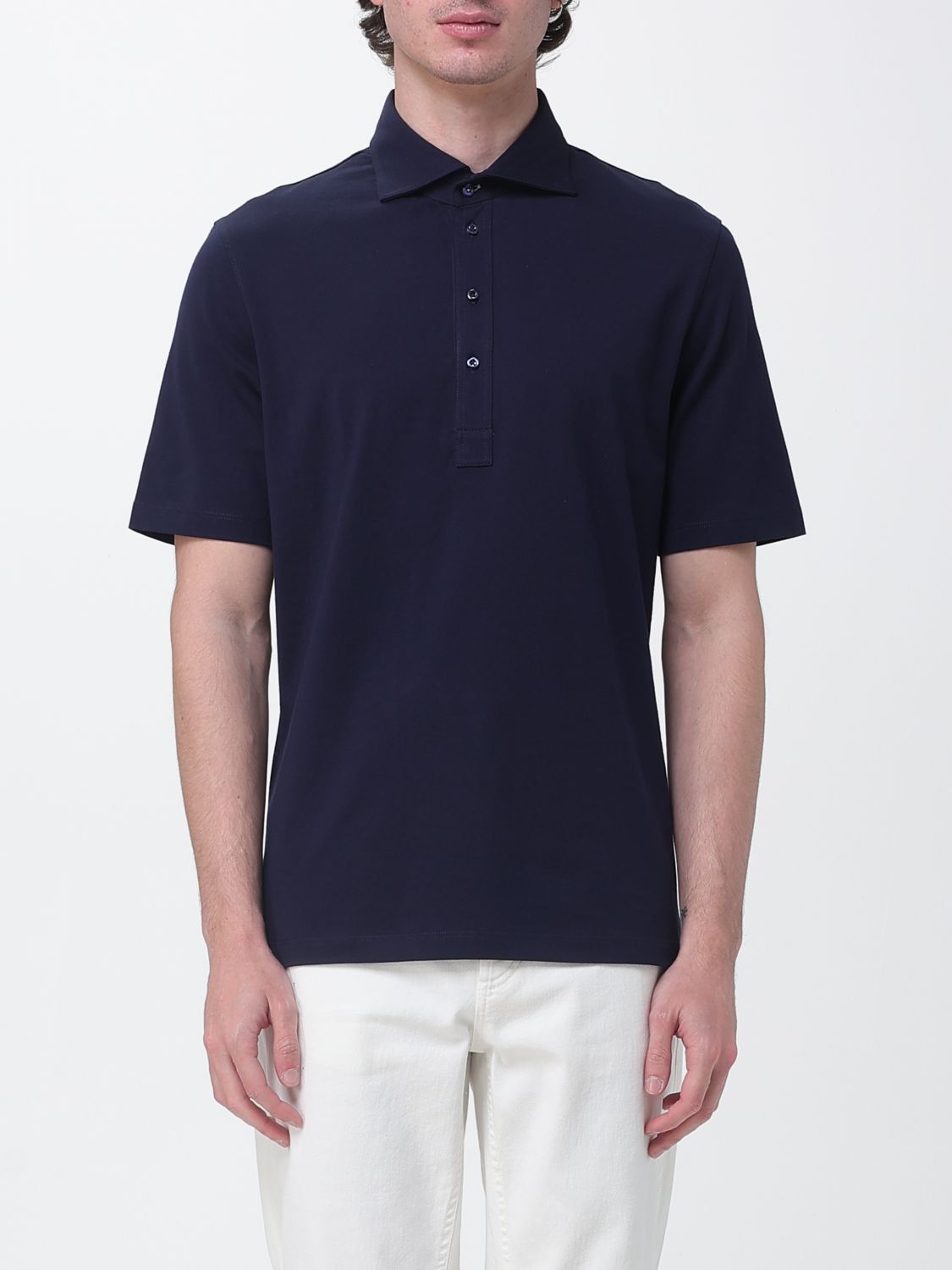 Brunello Cucinelli Brunello Cucinelli Polo Shirt Men Cobalt Size US M / EU 48-50 / 2 - 1 Thumbnail