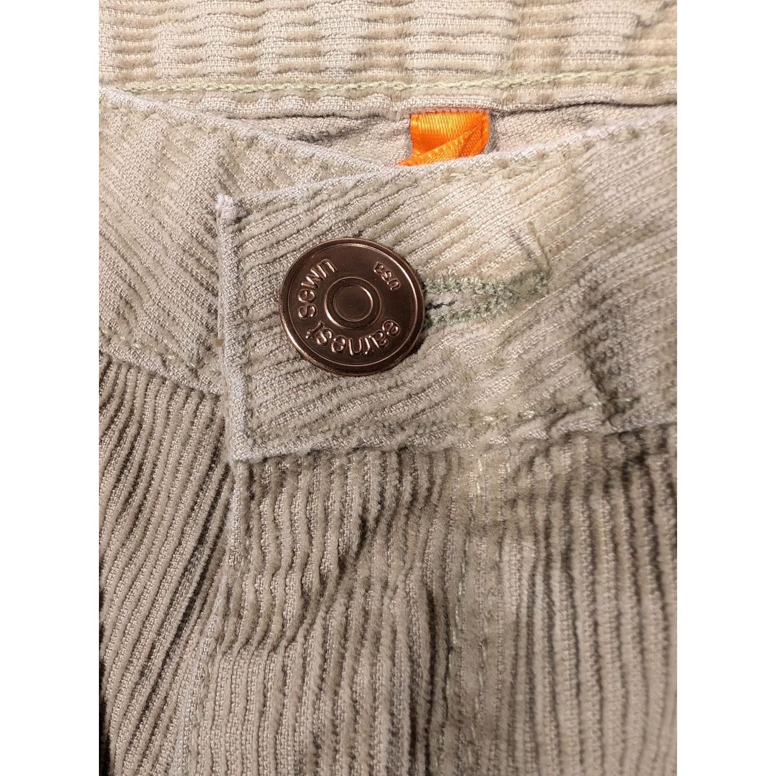 Vintage Earnest Sewn Pants Womens 29 Tan Corduroy Bootcut Low Rise Zip Fly Casual Flare Size 29" - 5 Thumbnail