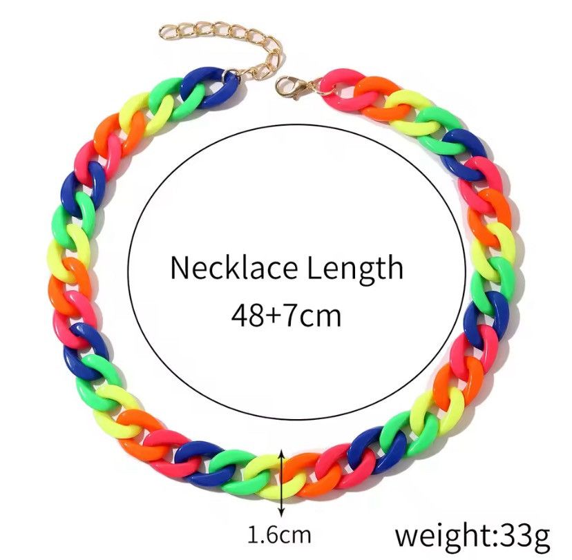 Other Colorful Chain Choker Necklace Size ONE SIZE - 2 Thumbnail