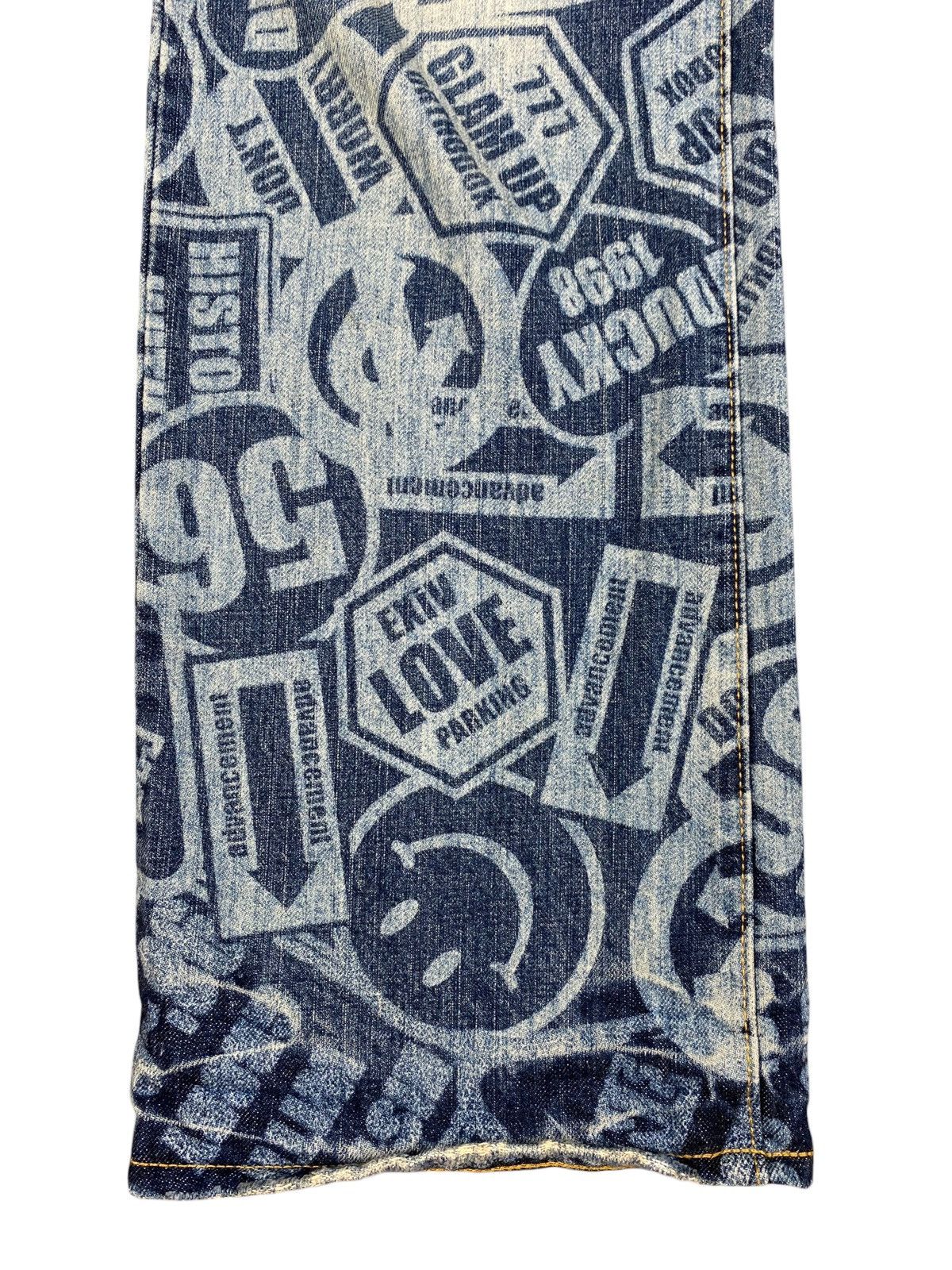 Japanese Brand Y2K 2000’s CO&LU “Stamp Print” Denim Size US 32 / EU 48 - 7 Thumbnail