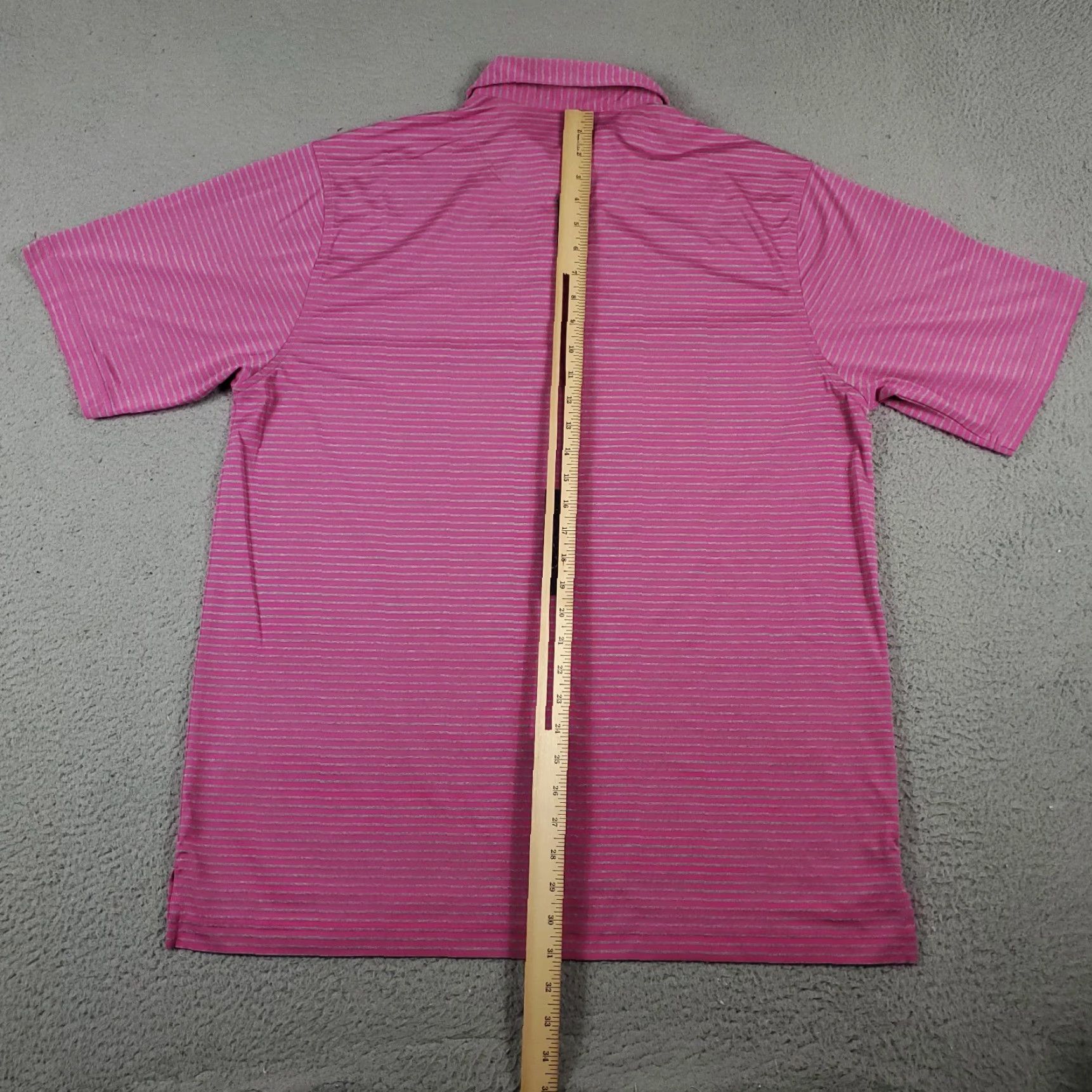 Vintage Donald Ross Polo Shirt Mens Large Pink Striped Golf Casual Short Sleeve Size US L / EU 52-54 / 3 - 4 Thumbnail