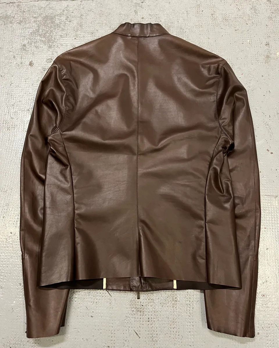 Jil Sander 2010s Jil Sander Brown Leather Minimalist Jacket Size M / US 6-8 / IT 42-44 - 7 Thumbnail
