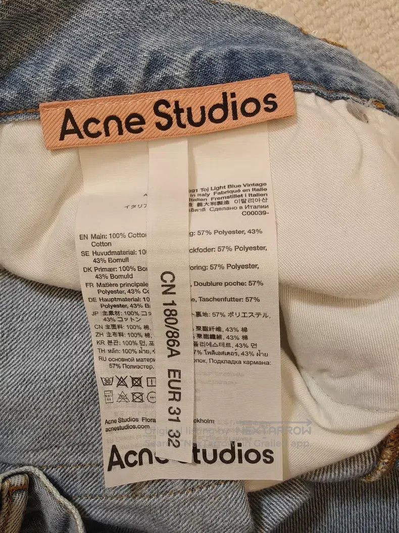 Acne Studios Acne Studios Solid-colored, non-elastic, loose, adjustable Size US 31 - 8 Thumbnail