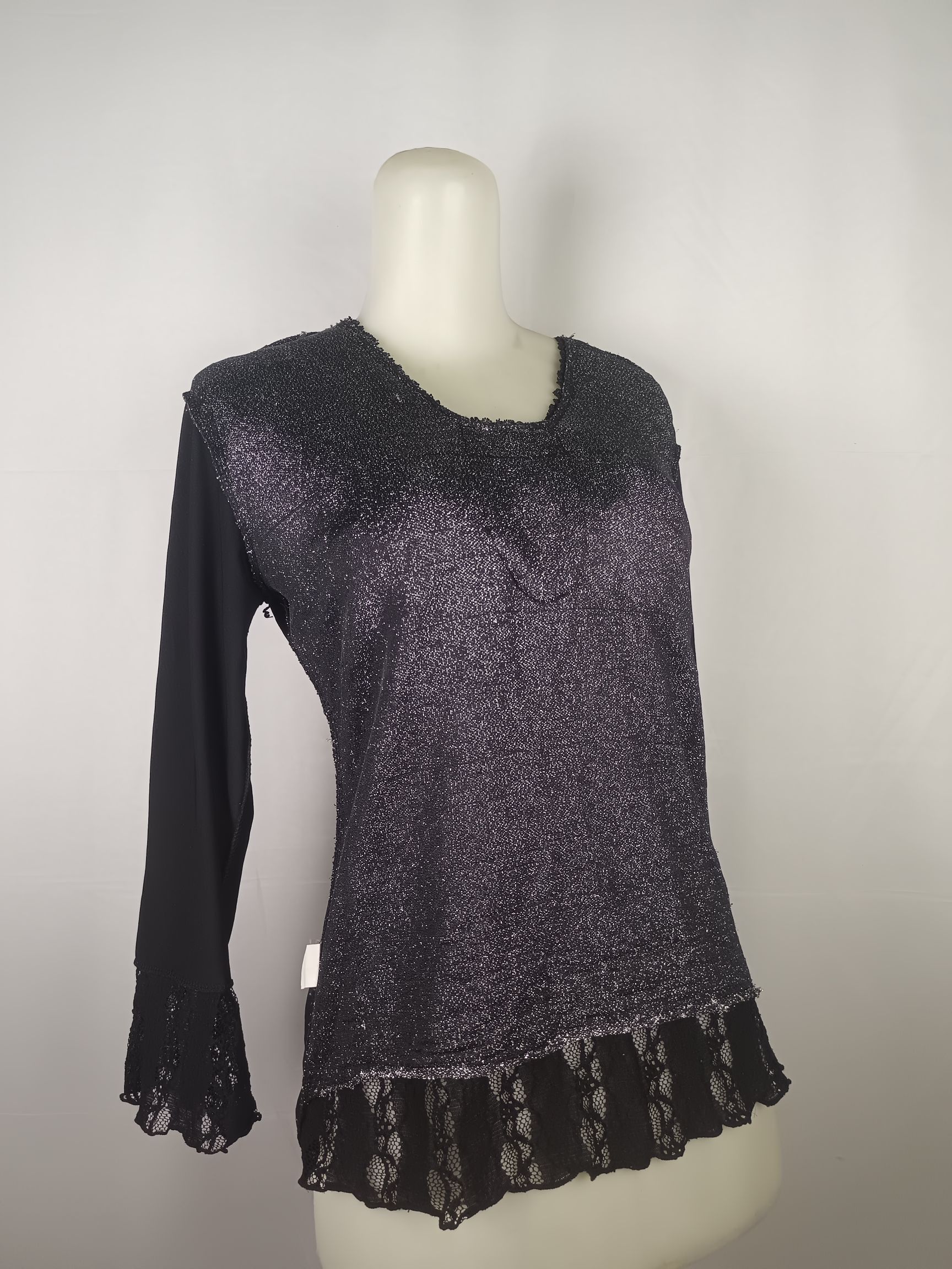 Japanese Brand × Vintage Women's Black Lace Blouse Size M / US 6-8 / IT 42-44 - 12 Thumbnail