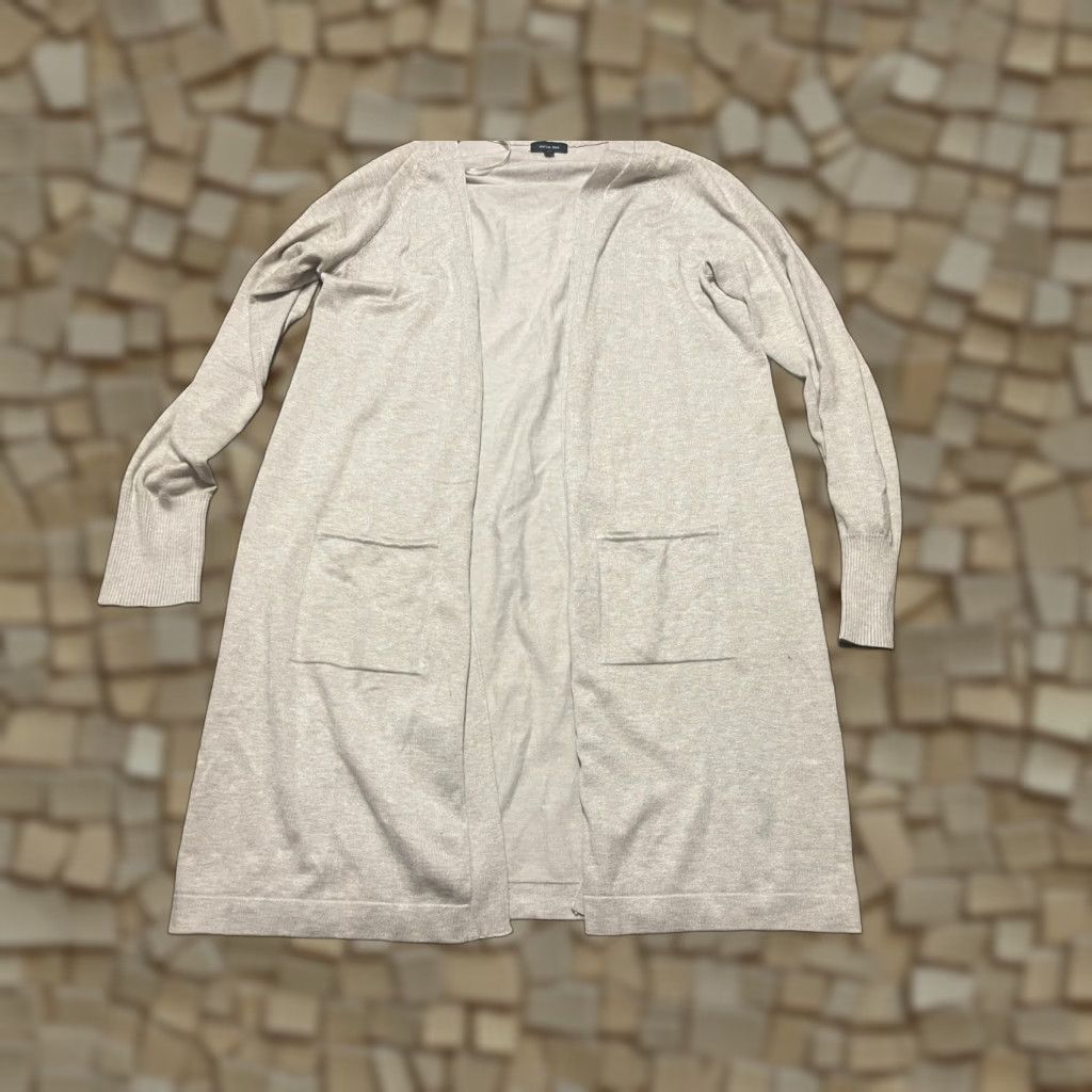 Vintage Verve Ami Sweater Cardigan Women's XL Tan Long Open w/ Pockets Regular Boyfriend Style Autumn Fall Size XL / US 12-14 / IT 48-50 - 1 Thumbnail