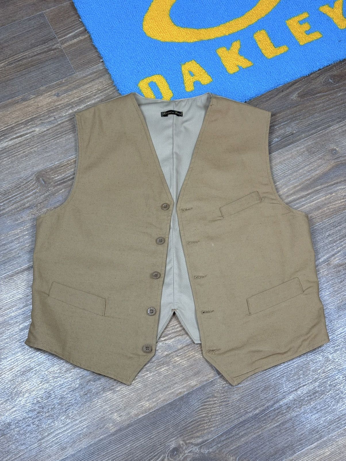 Le Laboureur × Vintage Vintage Le Laboureur Cotton Linen Button Up Work Belted Vest Size US L / EU 52-54 / 3 - 1 Thumbnail
