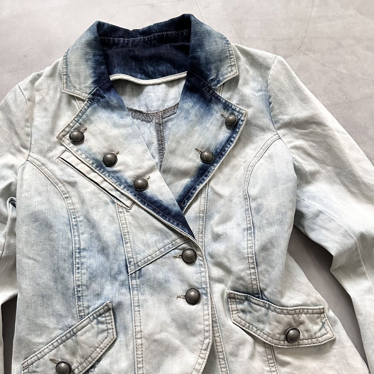 Hysteric Glamour × Undercover 00s Napoleon Military Jacket Faded Tie Dye PPFM Balmain Vibe Size M / US 6-8 / IT 42-44 - 3 Thumbnail