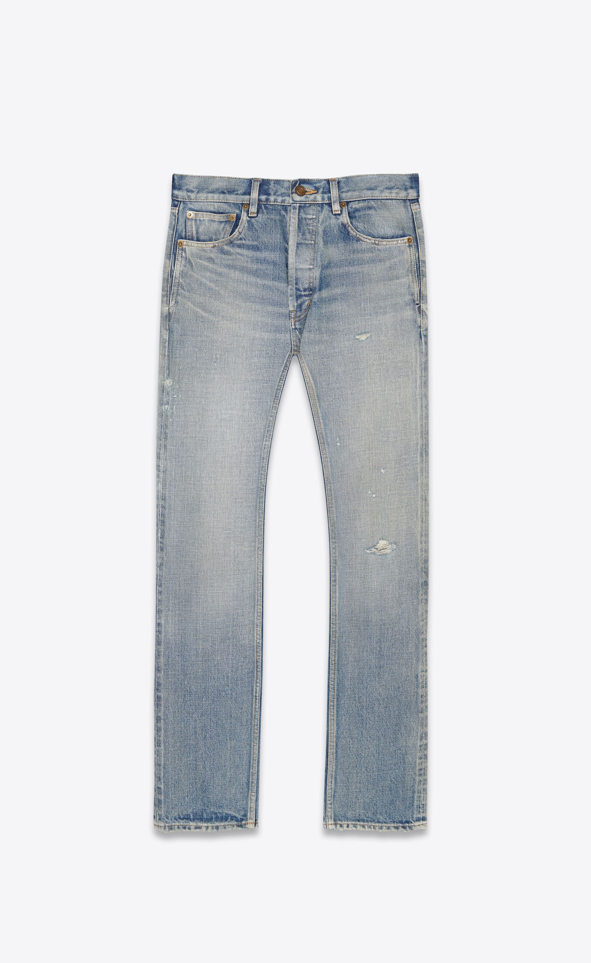 Saint Laurent Paris oc11z1225 710036 Mid Waist Jeans in Melrose in Blue Denim Size US 31 - 1 Thumbnail