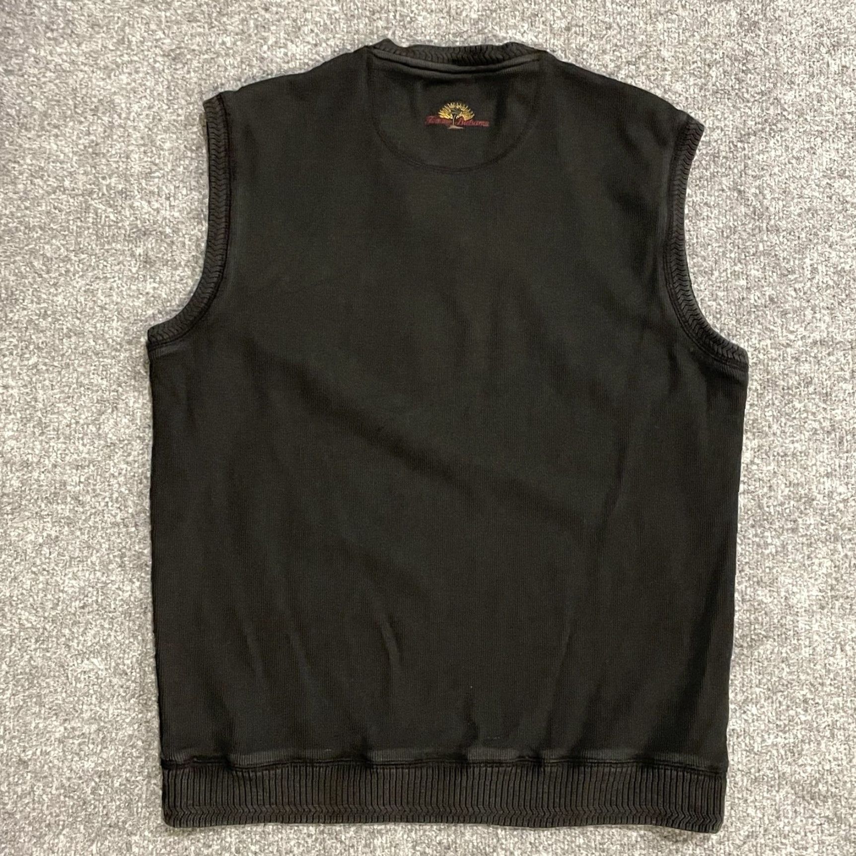 Tommy Bahama Tommy Bahama Silk Blend Sweater Vest Mens M Black Rib Knit V Neck Golf Pullover Size US M / EU 48-50 / 2 - 2 Thumbnail