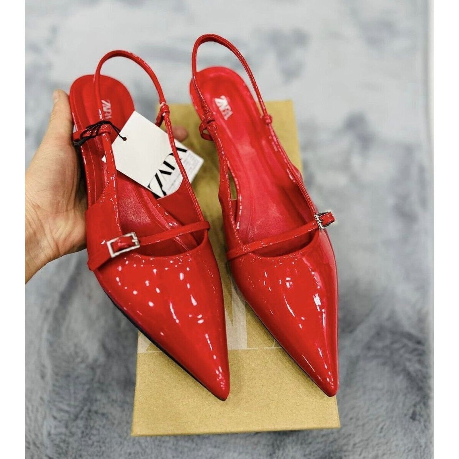 Zara ZARA Red Kitten Heels NWT Size US 7.5 / IT 37.5 - 14 Thumbnail