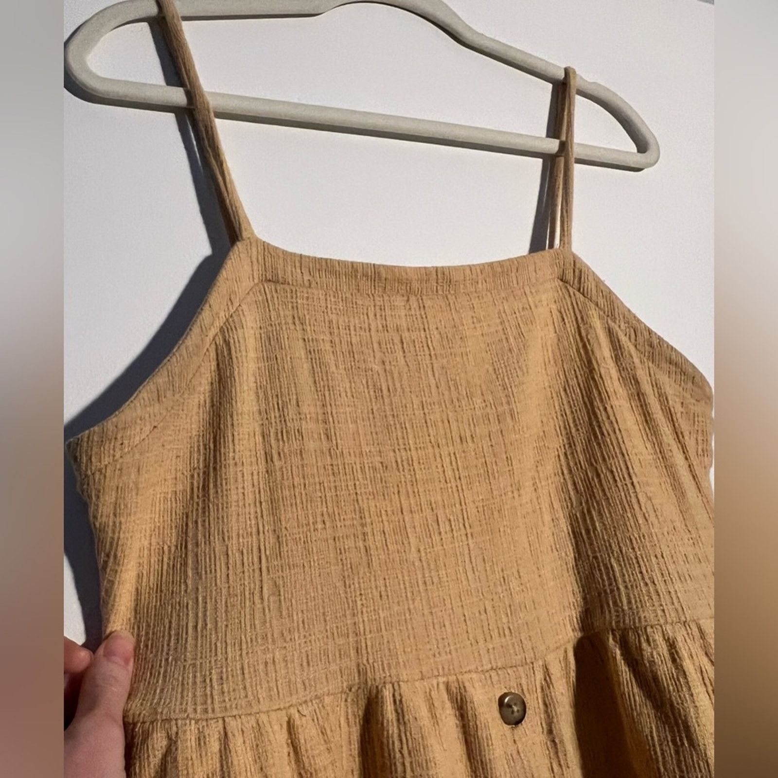 Madewell Madewell Gold Yellow Cami Button Sleeveless Dress Sz L Size L / US 10 / IT 46 - 3 Thumbnail