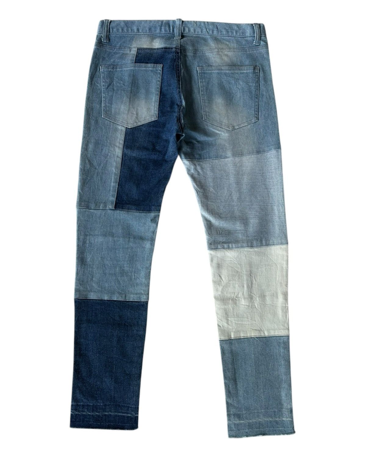 Japanese Brand 🔥CavariA PATCHWORK RELEASE HEM DENIM JEANS SLIM Size US 32 / EU 48 - 2 Thumbnail