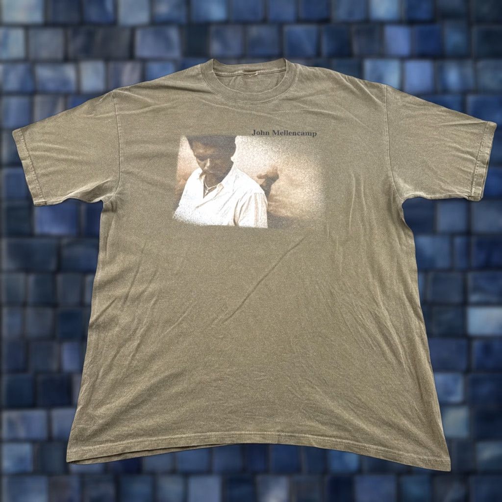 Vintage VTG 90s John Mellencamp Rural Electrification Tour T Shirt Mens Graphic Tee USA Made Brown Cotton Short Sleeve L Rockabilly USA Made Mens Size US L / EU 52-54 / 3 - 1 Thumbnail